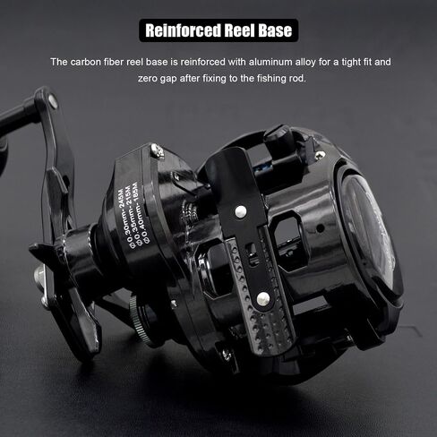 Carbon 300 Baitcasting Fishing Reel, High Line Capacity Baitcaster Reels, 6.3:1 Gear Ratio, 10+1 Stainless Steel Ball Bearings, 10 Button Magnetic Brakes, Carbon Fiber Frame and Side Covers in Kuwait