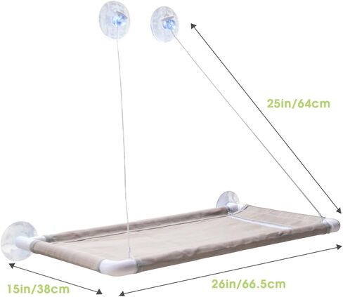Cat Window Perch - Cat Window Hammock Cat Bed Window for Large Cats, Space Saving Cat Shelves Window Mounted Safety Cat Seat, Providing All Around 360° Sunbathe for Indoor, for All Seasons in Kuwait