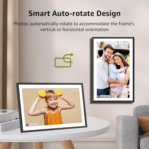 Digital Picture Frame 15.6 inch, WiFi Digital Photo Frame with 32GB Storage, 1920x1080 FHD IPS Touch Screen, Auto-Rotate, Easy Setup to Share Photos or Videos Instantly via Frameo App in Kuwait