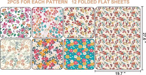 ورق تغليف الأزهار - ورق تغليف عيد الميلاد للنساء، 12 ورقة ورق تغليف جمالي لعيد الأم وعيد الميلاد وعطلة عيد الميلاد، 19.7 × 27.6 بوصة لكل ورقة in Kuwait