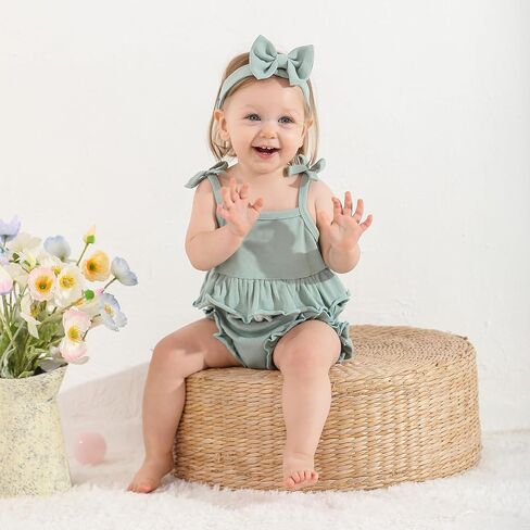 الوليد الطفل بنات ملابس الصيف الرضع لطيف مجموعة تي شيرتات قصيرة للأطفال طفل الفتيات كشكش الأعلى السراويل عقال 3 قطعة الملابس مجموعة 0-24 متر in Kuwait