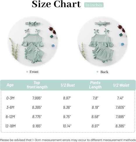 الوليد الطفل بنات ملابس الصيف الرضع لطيف مجموعة تي شيرتات قصيرة للأطفال طفل الفتيات كشكش الأعلى السراويل عقال 3 قطعة الملابس مجموعة 0-24 متر in Kuwait