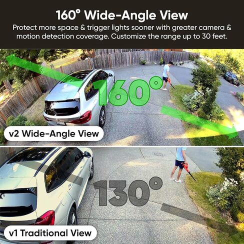 كاميرا WYZE Floodlight v2، مصابيح LED 2800 لومن، كاميرا أمان خارجية 2K HD، رؤية واسعة 160 درجة، ضوء منشط بالحركة، صفارة إنذار 105 ديسيبل، تخزين سحابي ومحلي، رؤية ليلية ملونة، للمراقبة المنزلية، سلكية in Kuwait