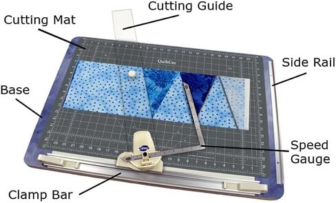 نظام قطع القماش الكل في واحد من QuiltCut2 لأغطية اللحف - يتضمن حصيرة قطع دوارة، ومشبك قماش، ودليل قطع، ومسطرة قياس السرعة in Kuwait