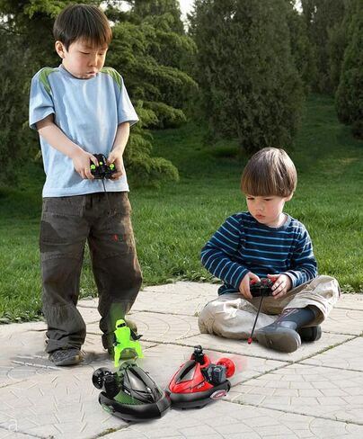 Click N' Play Set of 2 Remote Control Bumper Cars, Stunt RC Battle Cars with Drivers, Toy Game for Boys & Girls Ages 6+, Black Red in Kuwait