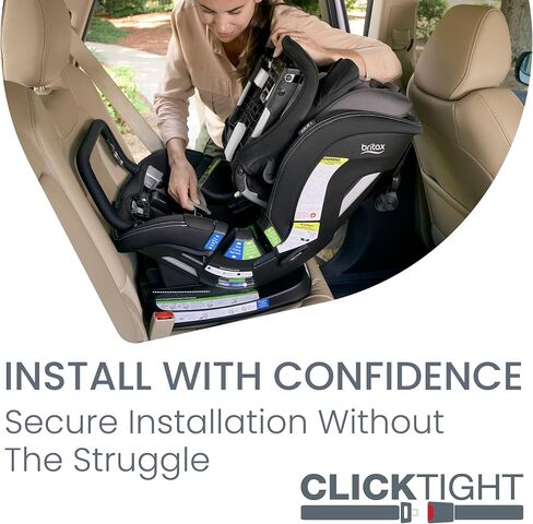 Britax Poplar Convertible Car Seat, Slim 17" Design — Stone Onyx | 2-in-1 Car Seat, Extended Rear Facing Up to 50 lbs; Slim Car Seat, Easy Installation With ClickTight, SafeWash Fabrics in Saudi Arabia
