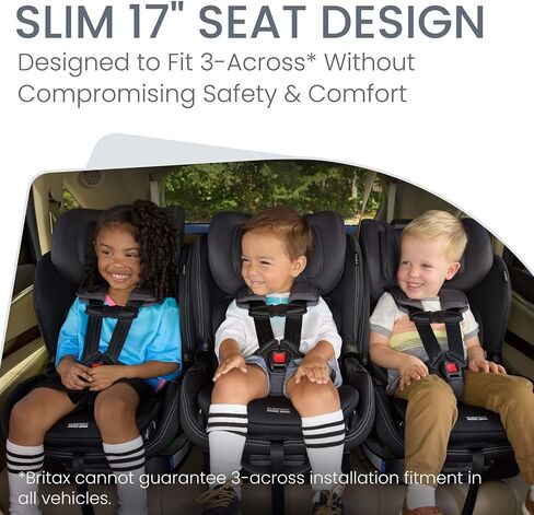 Britax Poplar Convertible Car Seat, Slim 17" Design — Stone Onyx | 2-in-1 Car Seat, Extended Rear Facing Up to 50 lbs; Slim Car Seat, Easy Installation With ClickTight, SafeWash Fabrics in Saudi Arabia