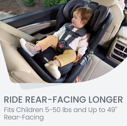 Britax Poplar Convertible Car Seat, Slim 17" Design — Stone Onyx | 2-in-1 Car Seat, Extended Rear Facing Up to 50 lbs; Slim Car Seat, Easy Installation With ClickTight, SafeWash Fabrics in Saudi Arabia