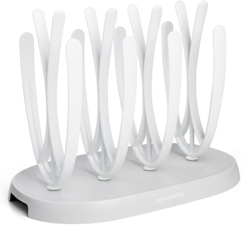 رف تجفيف زجاجات الأطفال من هيروبيليتي – 8 أذرع – متين – صينية تنقيط قابلة للفصل – آمنة للاستخدام في غسالة الأطباق – خالية من مادة BPA in Kuwait