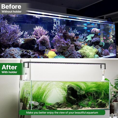 WooFog Aquarium Light Riser for Rimless/0.78" Width Rimmed Tanks, Adjustable Fish Tank LED Light Holder Hanging kit, Extendable Plant Light Mounting Bracket for Width 2.5"-4.4"Aquarium Lamp-Acrylic in Saudi Arabia