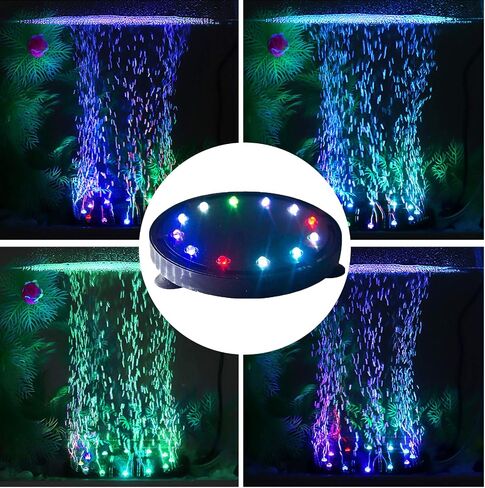 5 بوصة 12 LED حوض السمك فقاعة ضوء حجر الهواء، خزان الأسماك LED الهواء فقاعة ضوء مضخة هواء غاطسة مصباح حجر فقاعة لتزيين خزان الأسماك السلحفاة in Kuwait