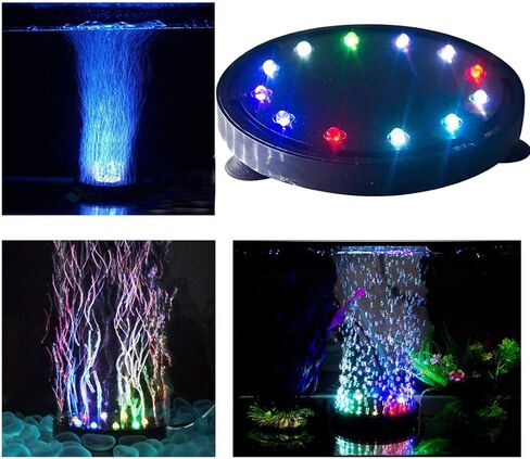 5 بوصة 12 LED حوض السمك فقاعة ضوء حجر الهواء، خزان الأسماك LED الهواء فقاعة ضوء مضخة هواء غاطسة مصباح حجر فقاعة لتزيين خزان الأسماك السلحفاة in Kuwait