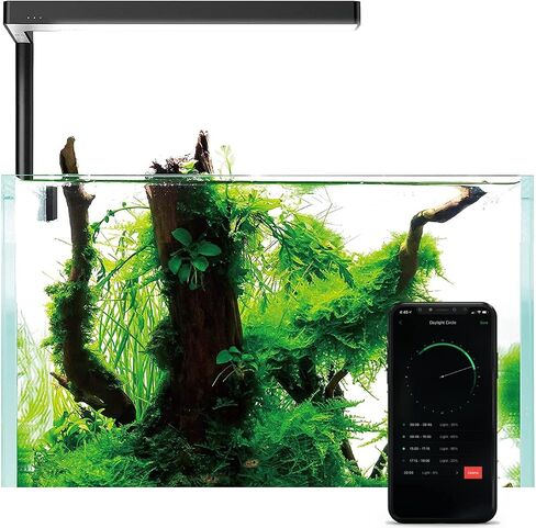 ONF Flat Nano+ 20-inch APP Remote Control Freshwater LED Aquarium Light, Timer Dimmable Day & Night Cycle, 2-9 Gallon Rimless Fish Tank, Terrarium Light for Potted Plant and Succulent IP54 Waterproof in Saudi Arabia
