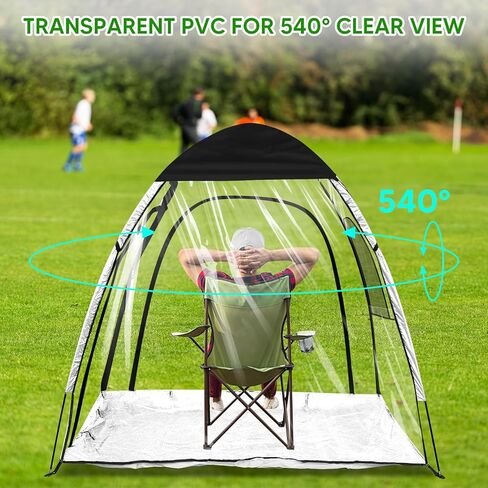 خيمة رياضية، كبسولات طقس شفافة مقاومة للماء - كبيرة من 2 إلى 3 أشخاص - خيمة خارجية ذات رؤية واضحة مع غطاء علوي قابل للإزالة وأرضية محكمة الغلق، مأوى لجميع الأحوال الجوية لمشاهدة الأحداث الرياضية والتخييم وصيد الأسماك in Kuwait