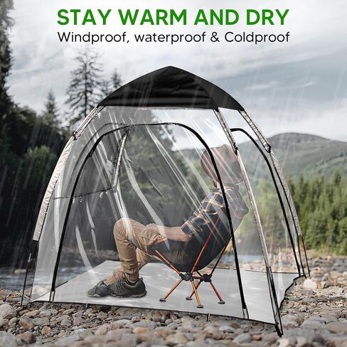 خيمة رياضية، كبسولات طقس شفافة مقاومة للماء - كبيرة من 2 إلى 3 أشخاص - خيمة خارجية ذات رؤية واضحة مع غطاء علوي قابل للإزالة وأرضية محكمة الغلق، مأوى لجميع الأحوال الجوية لمشاهدة الأحداث الرياضية والتخييم وصيد الأسماك in Kuwait