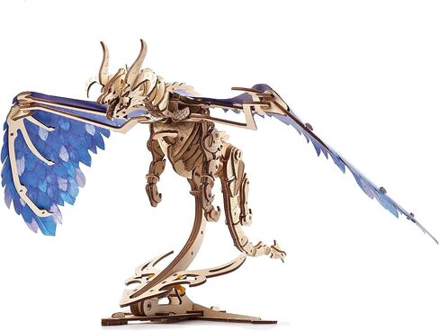 أحجية UGEARS Windstorm Dragon ثلاثية الأبعاد - ألغاز خشبية ثلاثية الأبعاد ذاتية التجميع للبالغين والأطفال - مجموعة نماذج خشبية ألغاز تنين ثلاثية الأبعاد واقعية مع محرك شريط مطاطي - لعبة ألغاز خشبية مقطوعة بالليزر in Saudi Arabia