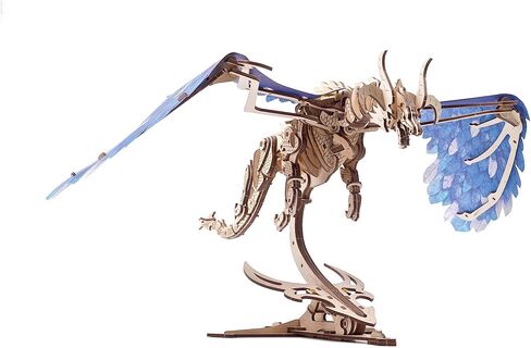 أحجية UGEARS Windstorm Dragon ثلاثية الأبعاد - ألغاز خشبية ثلاثية الأبعاد ذاتية التجميع للبالغين والأطفال - مجموعة نماذج خشبية ألغاز تنين ثلاثية الأبعاد واقعية مع محرك شريط مطاطي - لعبة ألغاز خشبية مقطوعة بالليزر in Saudi Arabia
