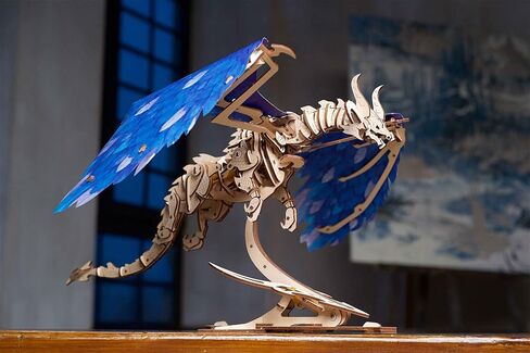 أحجية UGEARS Windstorm Dragon ثلاثية الأبعاد - ألغاز خشبية ثلاثية الأبعاد ذاتية التجميع للبالغين والأطفال - مجموعة نماذج خشبية ألغاز تنين ثلاثية الأبعاد واقعية مع محرك شريط مطاطي - لعبة ألغاز خشبية مقطوعة بالليزر in Saudi Arabia