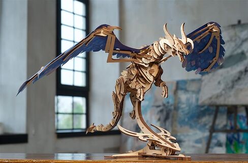 أحجية UGEARS Windstorm Dragon ثلاثية الأبعاد - ألغاز خشبية ثلاثية الأبعاد ذاتية التجميع للبالغين والأطفال - مجموعة نماذج خشبية ألغاز تنين ثلاثية الأبعاد واقعية مع محرك شريط مطاطي - لعبة ألغاز خشبية مقطوعة بالليزر in Saudi Arabia