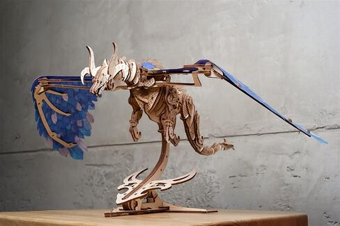 أحجية UGEARS Windstorm Dragon ثلاثية الأبعاد - ألغاز خشبية ثلاثية الأبعاد ذاتية التجميع للبالغين والأطفال - مجموعة نماذج خشبية ألغاز تنين ثلاثية الأبعاد واقعية مع محرك شريط مطاطي - لعبة ألغاز خشبية مقطوعة بالليزر in Saudi Arabia