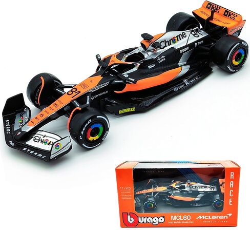 JODIYAAH Bburago P2 British GP Mclaren 2023 F1 MCL60 81# أوسكار بياستري فورمولا ريسينغ سبيكة سيارة دييكاست موديل (MCL60 81#) in Kuwait