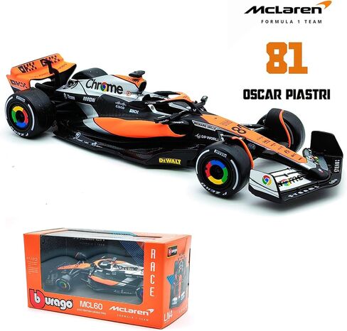 JODIYAAH Bburago P2 British GP Mclaren 2023 F1 MCL60 81# أوسكار بياستري فورمولا ريسينغ سبيكة سيارة دييكاست موديل (MCL60 81#) in Kuwait