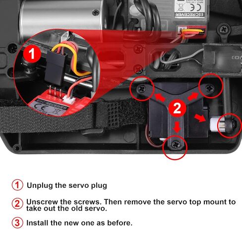 HAIBOXING 1/16TH Scale RC Car Spare Parts 3-Wire Servo for Brushless Version and Servo Saver Assembly Apply to 16890A(M16109 & M16021) in Saudi Arabia