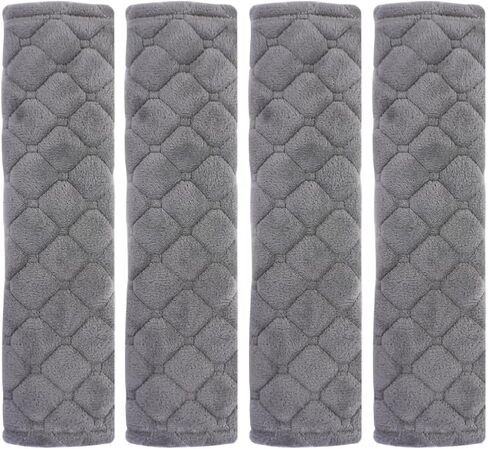 وسادات حزام مقعد السيارة من CHXILING، 4 قطع من وسادات حزام الأمان تحمي الكتف والرقبة وبطانة مريحة تساعد على حماية رقبتك وكتفك (أسود) in Kuwait