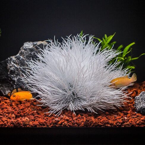 ديكورات حوض أسماك حوض السمك نباتات بلاستيك ديكور صناعي (أبيض) in Kuwait