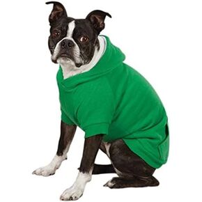 Zack & Zoey Fleece-Lined Hoodie for Dogs, 16" Medium, Green