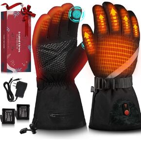 Heated Gloves, Heated Gloves for Men Women Rechargeable Electric Waterproof Thermal Warm Work Winter Gloves Hand Warmers for Cold Weather Work Hunting Fishing Cycling Hiking Skiing