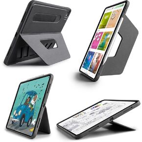 TineeOwl for iPad Pro 13 inch Case (M4) 2024, Adjustable Kickstand Magnetic Cover - Infinite Viewing Angles, Portrait/Landscape Stand, Apple Pencil Charging, Dove Series (Black)