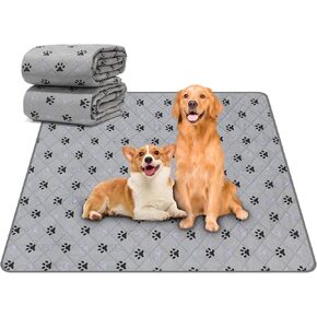 JERIA 2 Pack 36"x 41" Waterproof Non Slip Wee Wee pad，Reusable Washable Pee Pads for Dogs，Absorbent and Leakproof Training Mats for Potty, Bed, Sofa, Potty Training