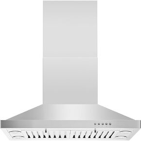 Blue Ocean 30" RH02I Stainless Steel Island Mount Kitchen Range Hood | 760 CFM | PRO PERFORMANCE | Over Stove Vent with 4 LED Lights | 3 Speed Exhaust Fan | Ducted/Ductless Convertible Duct