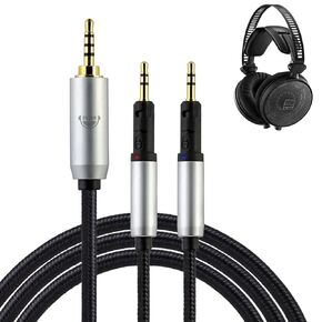 okcsc Audio-Technica ATH-R70x Replacement Headphone Cable 4 Core PVC Nylon Braided OFC Cable 6.35mm Plug 6.5FT Length