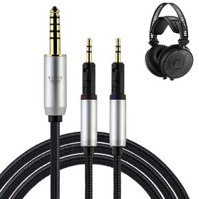 okcsc Audio-Technica ATH-R70x Replacement Headphone Cable 4 Core PVC Nylon Braided OFC Cable 6.35mm Plug 6.5FT Length