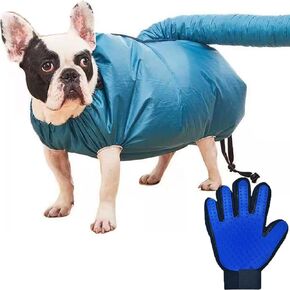 Portable Quick Drying Pet Bag for Dogs and Cats, Easy Hair Drying Bag, Professional Dog Grooming Supplies，with Pet Grooming Gloves Brushes (S(2.5-6.5KG))