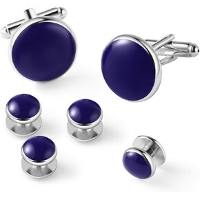 Zealmer 316L Stainless Steel Cufflinks Shirt Studs Business Wedding Gifts for Men