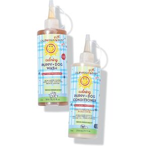 California Baby Hypoallergenic Dog Shampoo + Conditioner | 100% Plant-Based Ingredients | Lavender Scent | pH Balanced for Pets | Soothing Organic Calendula + Aloe + Apple Cider Vinegar