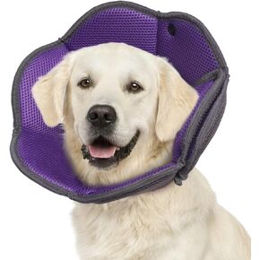 Soft Dog Cone for Medium Dogs, Adjustable Dog Recovery Collar with Buttons, Breathable Fabric Cone for Dog, Comfy Elizabethan Collar for Dogs After Surgery to Prevent Licking Wounds, OliveGreen, M