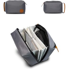 Large Electronics Organizer and Tech Travel Bag – Premium Portable Case for Cables, Chargers, Cords, and Accessories – Ideal pouch for your Travel Essentials and Commuting needs (Grey)