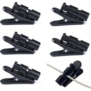 5 Packs Headphone Clip with 2 Size for Earphones Earbud Clips for Clothing Headphone Clamp for Shirt Earphone Clip for Cell Phone Walkie Talkie Computer DIY Clips (Black)