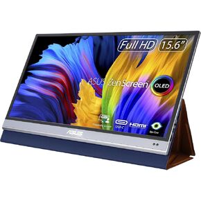ASUS ZenScreen OLED 15.6" 1080P Portable Monitor (MQ16AH) - Full HD, 100% DCI-P3, 1ms, Delta E < 2, HDR-10, Eye Care, USB Type-C, Mini HDMI, Proximity Sensor