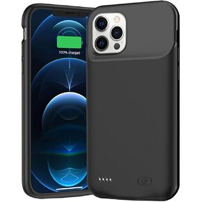 Battery Case for iPhone 12 Pro Max, Upgraded 8500mAh Portable Battery Pack Rechargeable Charger Case Compatible with iPhone 12 Pro Max (6.7 inch) External Battery Charging Case Support Carplay (Black)