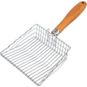 Cat Litter Scoop, Kitty Litter Scooper Metal, Deep Shovel, Wood Handle, Litter Box Fast Sifting for Cats and Kittens