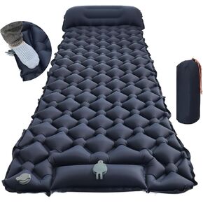 وسادة نوم من MEETSUN للتخييم - حصيرة تخييم خفيفة الوزن مع مضخة قدم مدمجة وسادة، مرتبة هوائية مدمجة للتخييم مع طقم إصلاح، حصيرة نوم خفيفة الوزن للتخييم، وحقائب الظهر، والمشي لمسافات طويلة، والسيارة، والخيمة in Kuwait