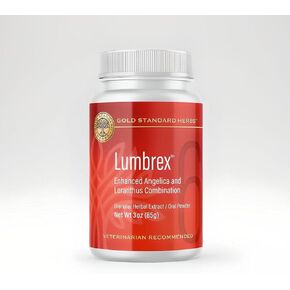 Lumbrex Joint Pain and Stiffness Relief for Dogs by Gold Standard Herbs, All Natural Angelica Root and Loranthus, 85 gram powder, White