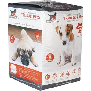 50 Pack Dog Training Puppy Pee Pad | BPA Free | 22" x 23" | Absorbent & Leak Proof | Odor Neutralizer | Disposable | Grey in Kuwait