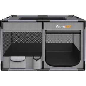 Portable Dog Playpen, Foldable Dog Cat Playpens Kennel Crate, Waterproof Puppy Kitten Playpen for Indoor Outdoor, Pet playpen with Lockable Zipper and Carrying Case for Medium/Small Dogs Cats, M