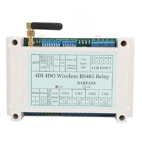 4 Channel 4DI 4DO 433M RS485 Transceiver Relay Module Transmitter with Antenna (12V)